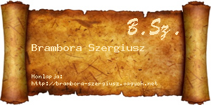 Brambora Szergiusz névjegykártya